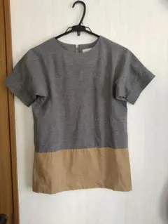 TOKYO DRESS★グレーとベージュの半袖チュニック★