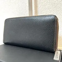 【美品✨希少/シボ革】ココマイスター　ラウンドジップ　長財布　黒　レザー　人気