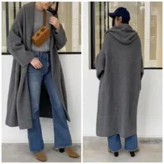 【美品】20AW ハーヴェルスタジオ RACCON KNIT COAT
