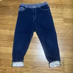 FRAPBOISフラボア　ブルーデニムパンツ ドット柄裾