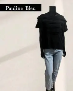 Pauline Bleu ブラック 半袖Tシャツ