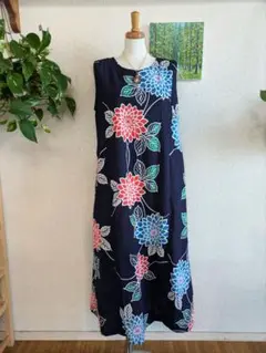 浴衣リメイク　ノースリーブワンピース