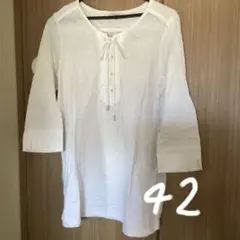 SCAPA 42 七分丈シャツ　ホワイト