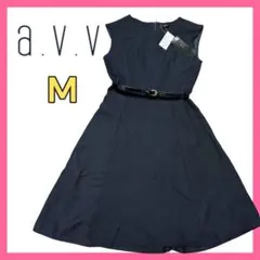 【未使用品】a.v.v アーヴェヴェ ワンピース ネイビー M フォーマル　夏
