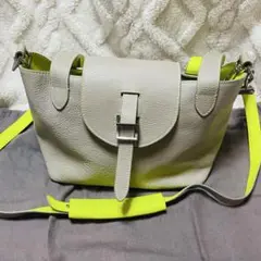 美品 meli melo メリメロ シボ革 レザー ハンド・ショルダーバッグ