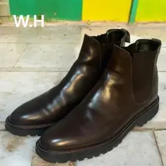 【美品】W.H サイドゴアブーツ 0700 ダークブラウン　27 ビブラムソール