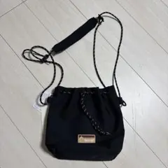 巾着ショルダーバッグ　ブラック