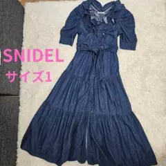 SNIDEL 新木優子さん コラボ デニム フリルロングワンピース スナイデル
