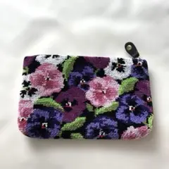 Hotman ホットマン　花柄 ポーチ　総シェニール織 未使用品