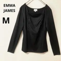 EMMAJAMES エマジェームス M ラメスクエアネックカットソー 長袖 黒