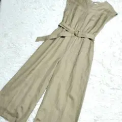 シップスエニィ　フリーサイズ　麻混 オールインワン　サロペット　　美品