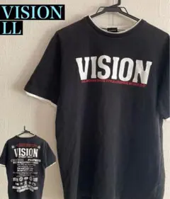 VISION Tシャツ 半袖 LL ブラック ロゴ　ストリート　バックプリント