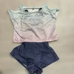 女の子　水着　2点セット　オールインワン　130