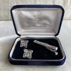 レア　銀座　和光　14金張　シルバー＆ゴールド　ネクタイピン・カフリンクスセット レア 銀座 和光 14金張 シルバー＆ゴールド ネクタイピン