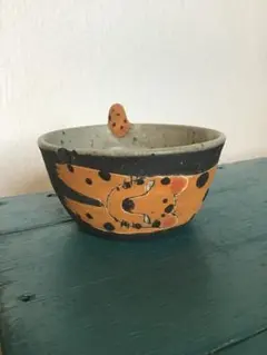 ☆作家もの器☆金井ゆみ☆ハット型リムボウル☆オレンジ×イエロー☆深皿鉢