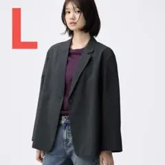 GU ライトウェイトテーラードジャケット ダークグレー　L