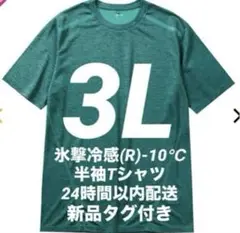 【グリーン杢3L】氷撃冷感(R)-10℃半袖Tシャツ ワークマン