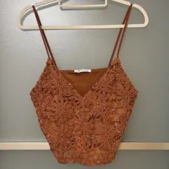 ZARA TRAFALUC ブラウン レースキャミソール