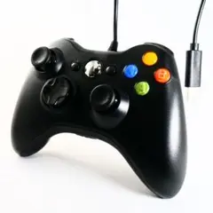 新品 Xbox 360型黒 USB有線コントローラー Windows Steam