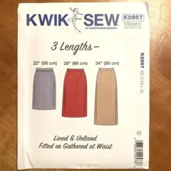 KWIK SEW K2957 タイトスカート型紙 ペンシルスカート