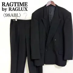 RAGTIME ダブルスーツ 黒 ABL モヘヤ混 日本製 タスマニアウール