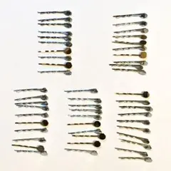 台座付き ヘアピン金具 50本セット シルバー ハンドメイド資材