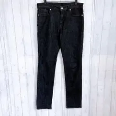 ジーユー スキニーデニムパンツ ブラックジーンズ L メンズ カジュアル