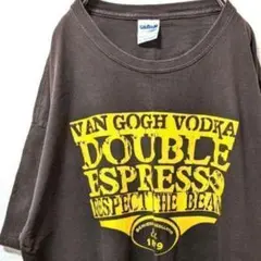 ギルダン ヴァンゴッホ ウォッカ Tシャツ グレー 灰色 ブラウンXL 古着