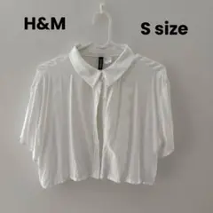 H&Mホワイト クロップドシャツ 半袖