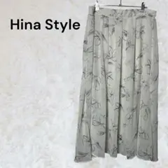 Hina Style 花柄プリーツロングスカート 3L