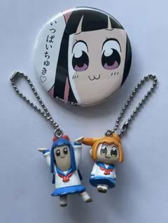 ポプテピピック　ストラップと缶バッチ