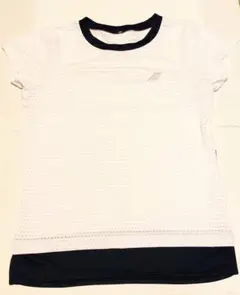 バボラ ホワイト/ネイビー メッシュTシャツ L