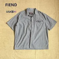 【レア】FIEND shirts CHECK USA製 BOX 刺繍