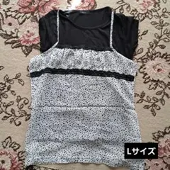【美品】GLISSE 半袖 Lサイズ ドット柄