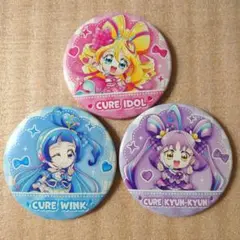 キミとアイドルプリキュア 缶バッジ キュアアイドル　ウインク　キュンキュン