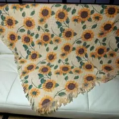【最終お値下げ！】新品　コットンラグ　ひまわり柄