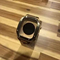 Apple Watch用 ゴールド/ブラック 一体型バンド