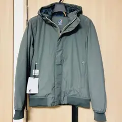 未使用タグ付き K-WAY リップストップナイロン 中綿ジャケット オリーブ M