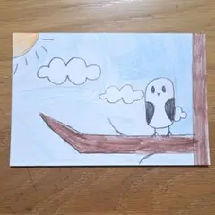 手書きイラスト「シマエナガ」