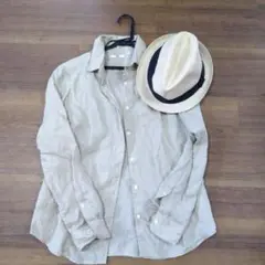 夏のリネンシャツ　お洒落上級者向け サイズM