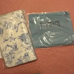 FURFUR 手帳型ケース 青白花柄