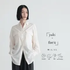 yuki×for/c コラボ 速乾 UVカット ダブルポケットシャツ