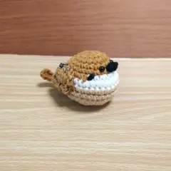 すずめ　雀　あみぐるみ　うす茶