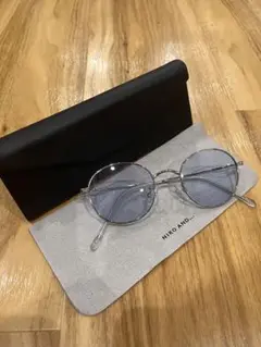 ニコアンド nikoand 細リムカラーサングラス カラーレンズ ブルー