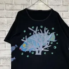 USA製90sヴィンテージTシャツ！シングルステッチ　ブラック半袖古着M729