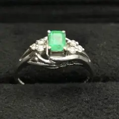 PT900 エメラルド ダイヤモンド リング 指輪