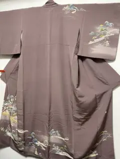 【極美品】本加賀友禅「野村絵美氏作」正統派「松竹梅 茶屋辻文様」鴇浅葱 梅鼠色