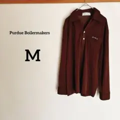 美品✨ブラウン長袖【M】胸ポケットにシンプルロゴ入り