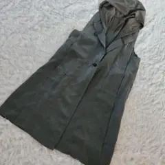 HIROKO KOSHINO ヒロココシノ ジレ ベスト カーキ L ロング