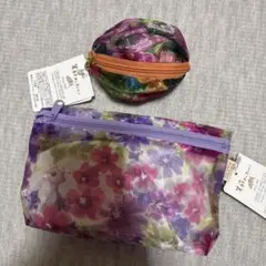 新品タグ付★茉莉コレクション★花柄ポーチ2個セット★